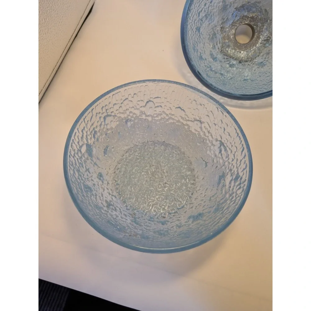 Textured Glass Orb Jar Periwinkle Lavender Neoteric‎ Spherical Decorative Vessel